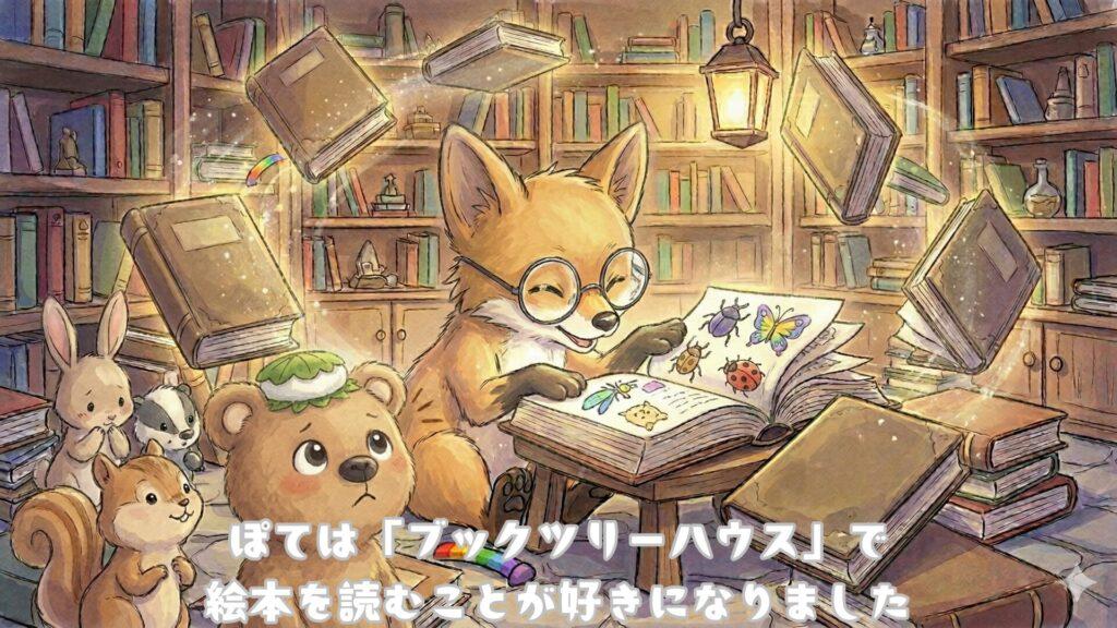 ぽては「ブックツリーハウス」で絵本を読むことが好きになりました