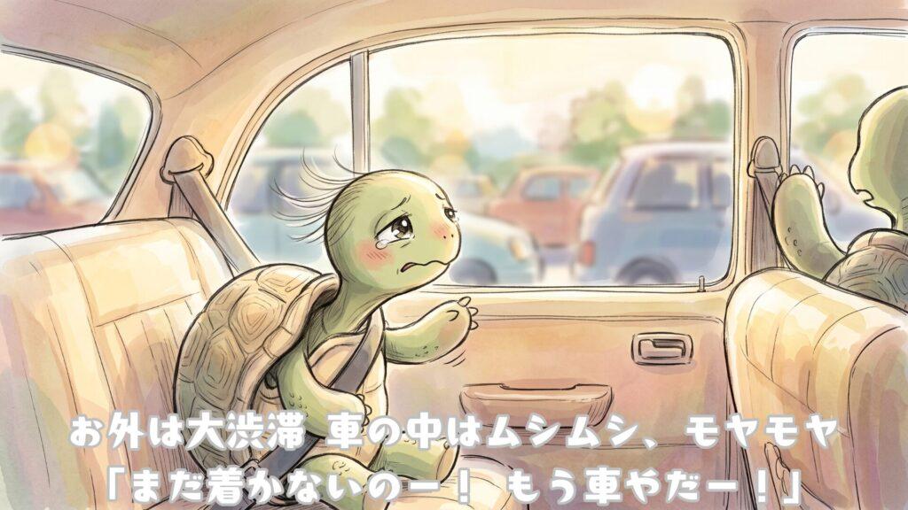 ぁ外は大渋滞 車の中はムシムシ、モヤモヤ「まだつかないのー!もう車いやだー!」