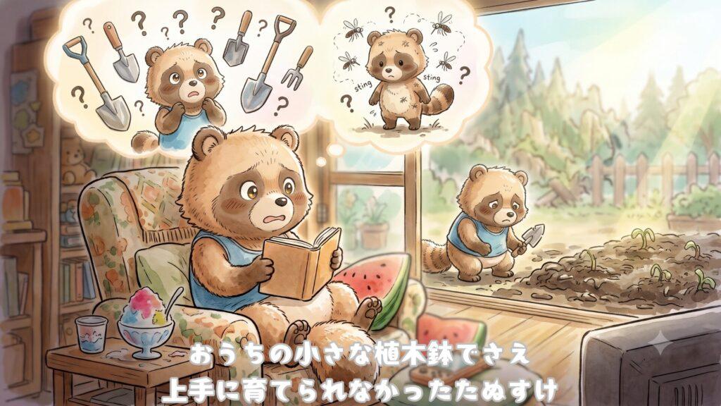 おうちの小さな植木鉢でさえ上手に育てられなかったたぬすけ