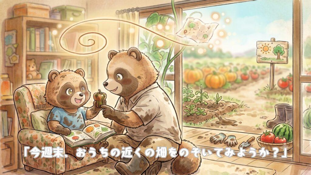 「今週末、おうちの近くの畑をのぞいてみようか？」
